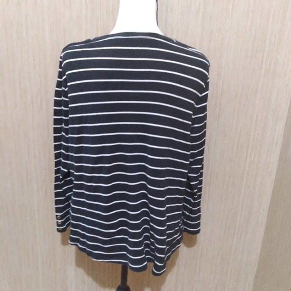 Charter Club striped long sleeve top with crown size L - Picture 2 of 4